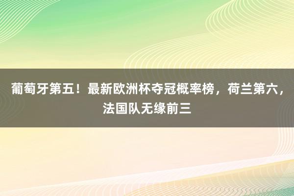 葡萄牙第五！最新欧洲杯夺冠概率榜，荷兰第六，法国队无缘前三