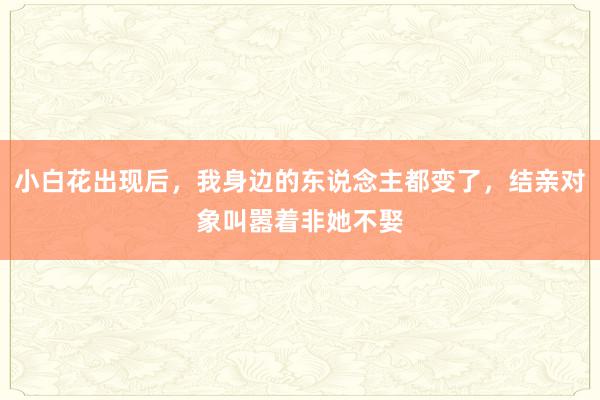 小白花出现后，我身边的东说念主都变了，结亲对象叫嚣着非她不娶