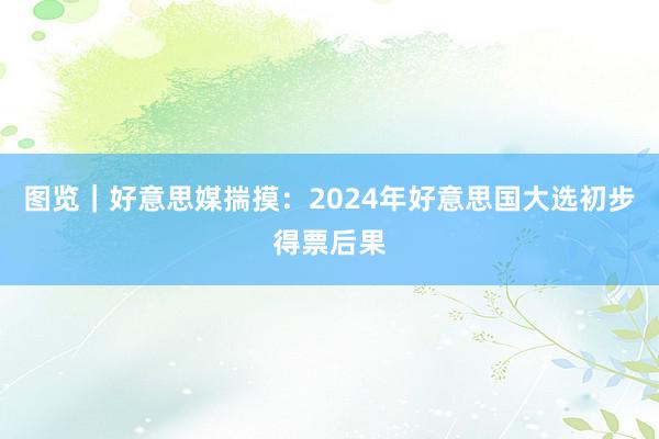 图览｜好意思媒揣摸：2024年好意思国大选初步得票后果